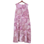 Hand-printed cotton sundress, 'Purple Teak' - Thai Ouke Print Cotton Sleeveless Dress