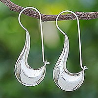 Sterling silver drop earrings, 'Rise and Shine' - Hand Crafted Sterling Silver Drop Earrings