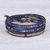 Lapis lazuli wrap bracelet, 'Planet Pluto' - Karen Silver and Lapis Lazuli Leather Wrap Bracelet (image 2b) thumbail