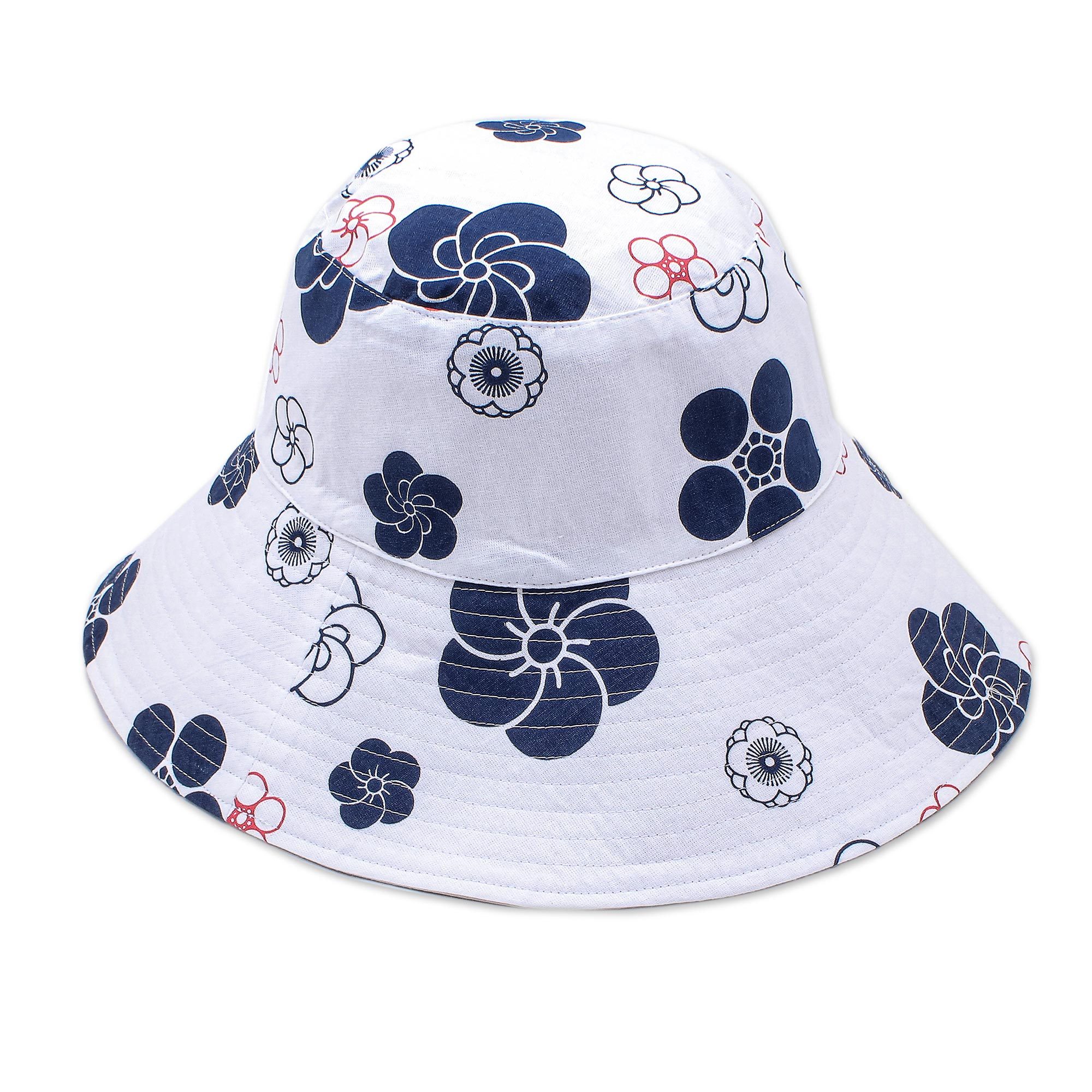 Floral Cotton Bucket Hat Blooming Life NOVICA