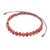 Macrame carnelian beaded bracelet, 'Fiery Luck' - Hand Made Macrame Carnelian Beaded Bracelet