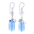 Quartz beaded dangle earrings, 'Blueberry Soda' - Sterling Silver and Quartz Dangle Earrings (image 2a) thumbail