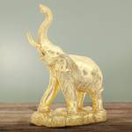 Gold foil and wood sculpture, 'Thai Trunk' - Thai Gold Foil and Wood Elephant Sculpture