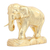 Skulptur aus Goldfolie und Holz - Handgefertigte Elefantenskulptur aus Goldfolie und Regenbaumholz