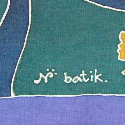 Mantel de algodón batik - Mantel de algodón batik con motivos florales