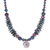 Macrame jasper pendant necklace, 'Speckled Spiral' - Handmade Silver and Jasper Pendant Necklace thumbail
