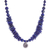 Lapis lazuli pendant necklace, 'Royal Spiral' - Silver and Lapis Lazuli Beaded Pendant Necklace thumbail