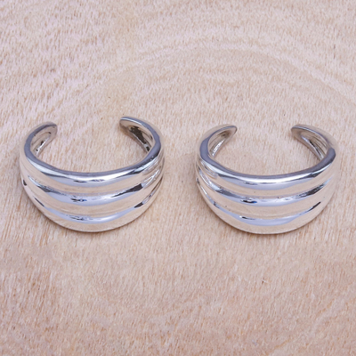 Ear cuffs de plata de ley - Ear cuffs de plata de ley hechos a mano artesanalmente