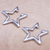 Ear cuffs de plata de ley - Ear cuffs en forma de estrella de plata de primera ley