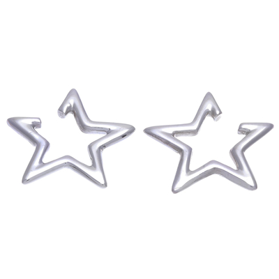Sterling silver ear cuffs, 'Star Lover' - Sterling Silver Star-Shaped Ear Cuffs