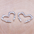 Sterling silver ear cuffs, 'J'adore' - Handcrafted Sterling Silver Heart-Themed Ear Cuffs thumbail
