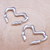 Sterling silver ear cuffs, 'J'adore' - Handcrafted Sterling Silver Heart-Themed Ear Cuffs (image 2b) thumbail