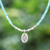 Amazonite pendant necklace, 'Pale Flower' - Amazonite and Sterling Silver Pendant Necklace (image 2) thumbail