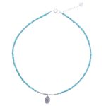 Amazonite pendant necklace, 'Pale Flower' - Amazonite and Sterling Silver Pendant Necklace