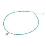 Amazonite pendant necklace, 'Pale Flower' - Amazonite and Sterling Silver Pendant Necklace