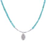 Amazonite pendant necklace, 'Pale Flower' - Amazonite and Sterling Silver Pendant Necklace