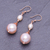 Rose gold-plated cultured pearl dangle earrings, 'Sea Glow' - Rose Gold-Plated Cultured Pearl Dangle Earrings (image 2b) thumbail