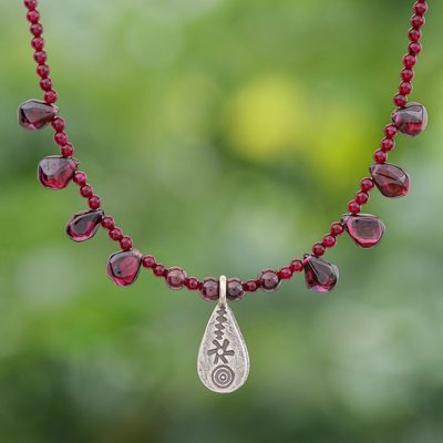Garnet pendant necklace, Bewitching Lover