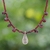 Garnet pendant necklace, 'Bewitching Lover' - Sterling Silver and Garnet Pendant Necklace (image 2) thumbail