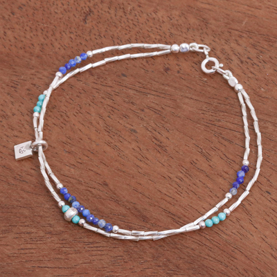 Lapis lazuli charm bracelet, Delicate Sea