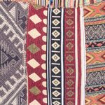 Leather-accented cotton blend hobo handbag, 'Warm Geometry' - Leather Accented Cotton Blend Hobo Handbag