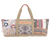 Leather-accented cotton blend yoga bag, 'Summer Fit' - Geometric Patterned Cotton Blend Yoga Mat Bag (image 2a) thumbail