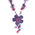 Multi-gemstone pendant necklace, 'Purple Power' - Agate and Amethyst Floral Pendant Necklace thumbail