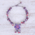 Multi-gemstone pendant necklace, 'Purple Power' - Agate and Amethyst Floral Pendant Necklace (image 2b) thumbail