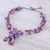 Multi-gemstone pendant necklace, 'Purple Power' - Agate and Amethyst Floral Pendant Necklace (image 2c) thumbail