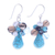 Multi-gemstone dangle earrings, 'Deep Cool' - Howlite and Cultured Pearl Dangle Earrings
