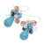 Multi-gemstone dangle earrings, 'Deep Cool' - Howlite and Cultured Pearl Dangle Earrings