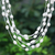 Cultured pearl station necklace, 'Perfect White' - Cultured Pearl and Glass Bead Station Necklace (image 2b) thumbail