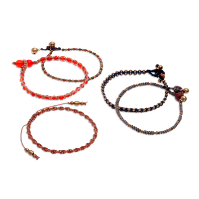 Thai Beaded Macrame Bracelets (Set of 5), 'Day Away