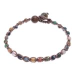Gemstone beaded macrame bracelets, 'Amazing Holiday' (set of 5) - Jasper and Agate Beaded Macrame Bracelets (Set of 5)