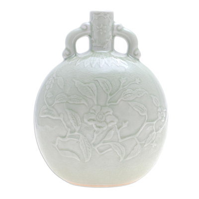 Hand Made Celadon Ceramic Floral Vase