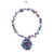 Multi-gemstone macrame pendant necklace, 'Rainbow Earth' - Amethyst and Lapis Lazuli Macrame Pendant Necklace
