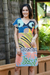 Cotton batik shift dress, 'Summer Air' - Artisan Crafted Cotton Batik Shift Dress (image 2) thumbail