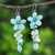Multi-gemstone dangle earrings, 'Petal Passion in Seafoam' - Amazonite and Cultured Pearl Floral Earrings (image 2) thumbail