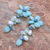 Multi-gemstone dangle earrings, 'Petal Passion in Seafoam' - Amazonite and Cultured Pearl Floral Earrings (image 2b) thumbail