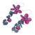 Ohrhänger mit mehreren Edelsteinen - Blumenohrringe aus Serpentin und Zuchtperle