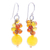 Carnelian and quartz dangle earrings, 'Apricot Candy' - Quartz and Carnelian Dangle Earrings