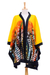 Linen batik kimono jacket, 'Lucky Autumn' - Hand Crafted Linen Batik Kimono Jacket