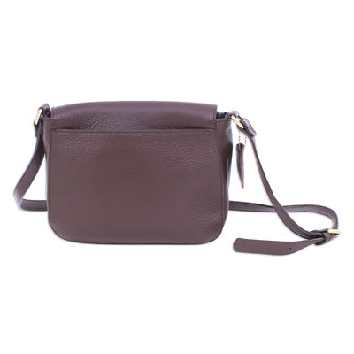 Leather sling bag, 'Smart Life' - Hand Made Leather Sling Bag