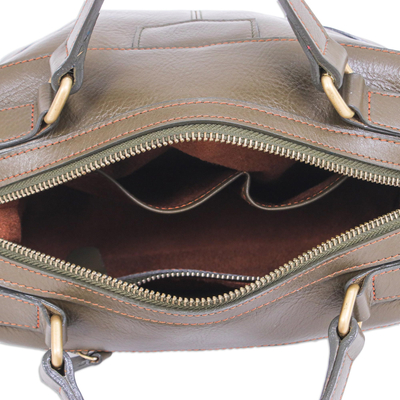 Leather sling bag, 'Lovely Day in Olive' - Handcrafted Olive Leather Sling Bag