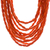 Wood beaded necklace, 'Glorious You in Orange' - Hand Crafted Beaded Wood Necklace from Thailand thumbail