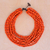 Wood beaded necklace, 'Glorious You in Orange' - Hand Crafted Beaded Wood Necklace from Thailand (image 2b) thumbail