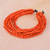 Wood beaded necklace, 'Glorious You in Orange' - Hand Crafted Beaded Wood Necklace from Thailand (image 2c) thumbail