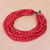 Wood beaded necklace, 'Glorious You in Red' - Hand Made Beaded Wood Multi-Strand Necklace (image 2b) thumbail