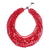 Wood beaded necklace, 'Glorious You in Red' - Hand Made Beaded Wood Multi-Strand Necklace (image 2d) thumbail
