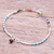 Tourmaline and garnet charm bracelet, 'Daisy Petals' - Tourmaline and Garnet Beaded Charm Bracelet (image 2b) thumbail